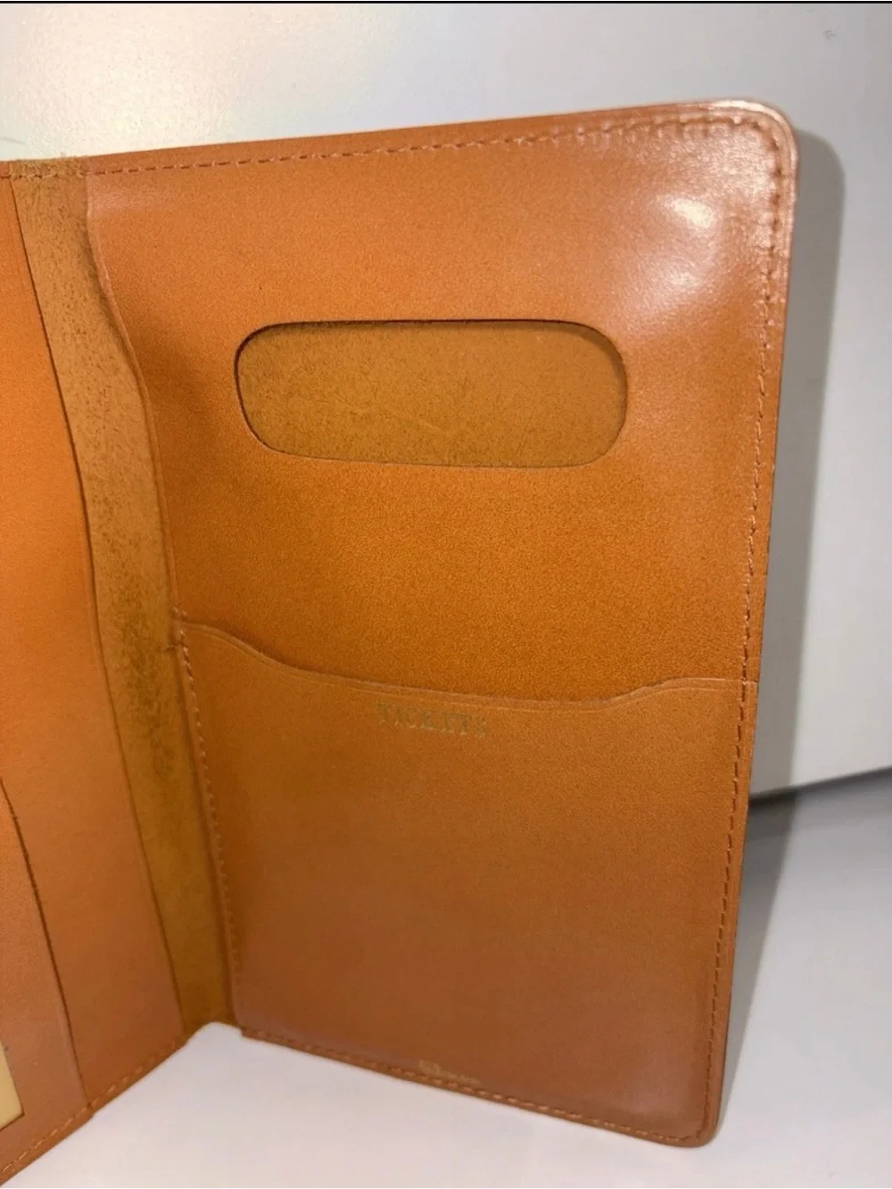 Vintage RUMPP WALLET SEAL KIDSKIN Leather Brown Credit Cards CHECKS